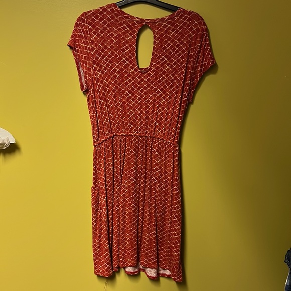 Small Lucky Brand red pattern summer dress - Picture 2 of 5